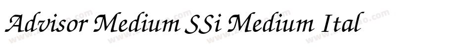 Advisor Medium SSi Medium Italic字体转换